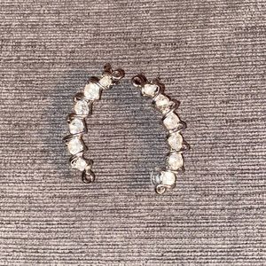 Pair of Silver Toned Rhinestones Earrings Ear Climber Ear Cuffs - Never Worn!